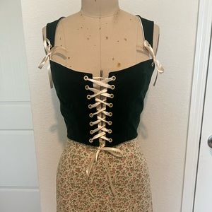 Handmade Velvet Green Corset top